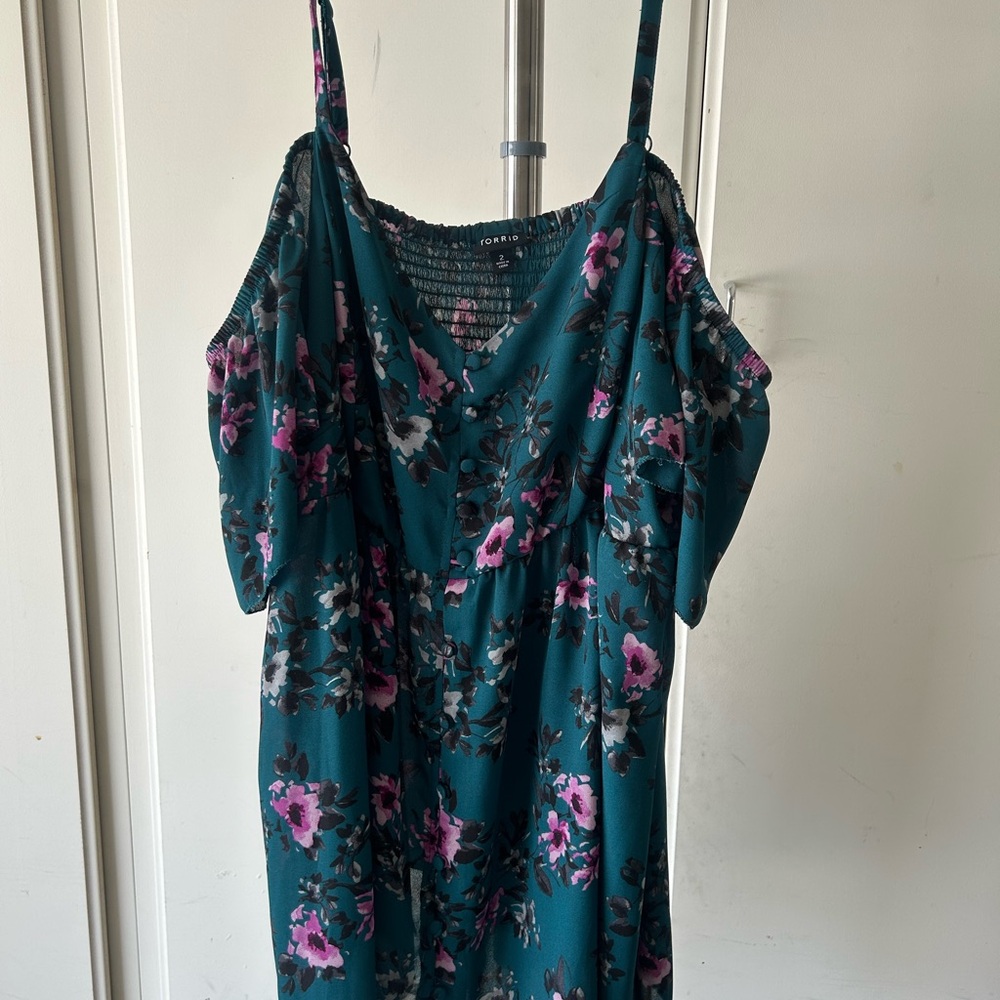 Torrid Teal Shirt with Pink Accents